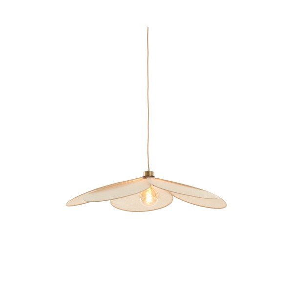 Krémovobiele závesné svietidlo s textilným tienidlom Fyano – Light & Living-image-2
