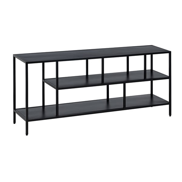 Čierny oceľový TV stolík 120x55 cm – Ixia