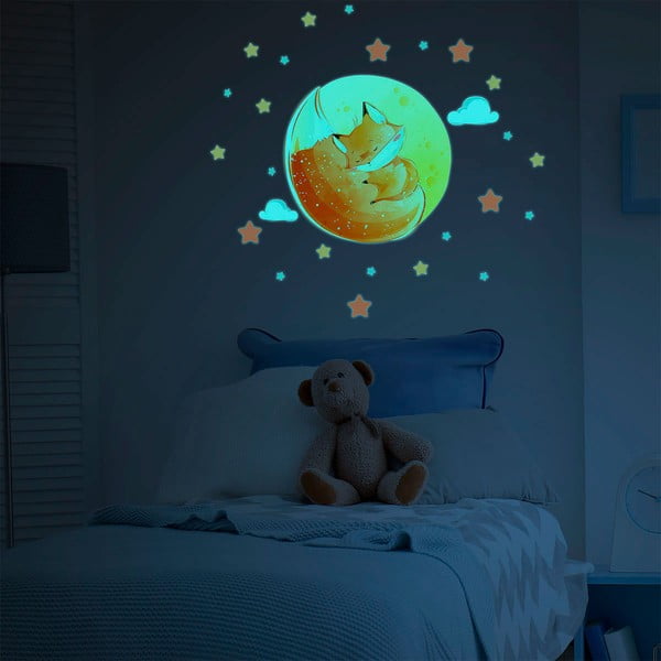 Detská samolepka na stenu 30x30 cm Dreamy Fox - Ambiance-image-3