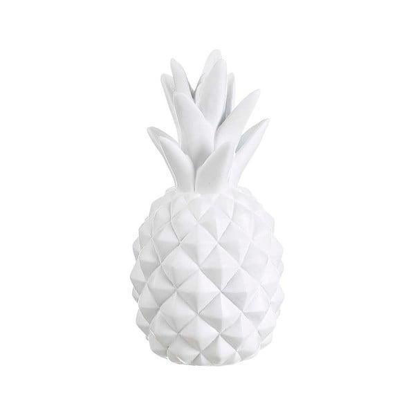 Biela dekorácia v tvare ananása Tropicho,  výška 18 cm