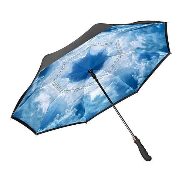 Modrý golfový dáždnik Von Lilienfeld Hamburg Sky FlicFlac, ø 110 cm