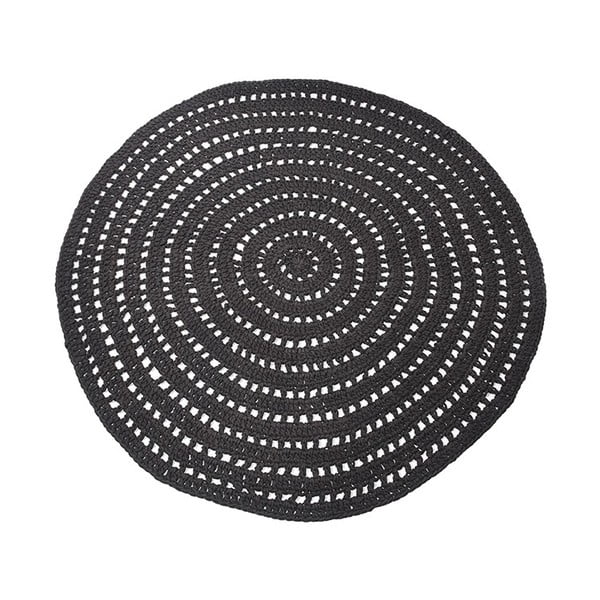 Čierny kruhový bavlnený koberec LABEL51 Knitted, ⌀ 150 cm
