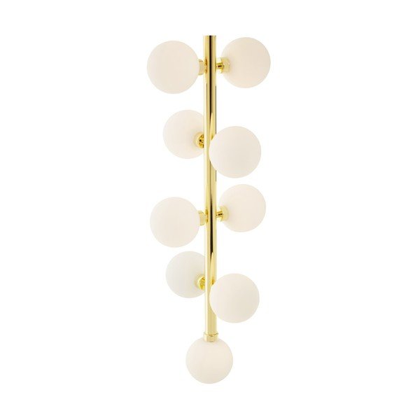Biele/v zlatej farbe kovové závesné svietidlo so skleneným tienidlom ø 27 cm Trieste – Premier Housewares-image-1