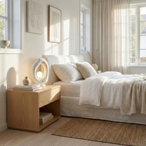 Biela kovová stolová lampa (výška  50 cm) Lore – Opviq lights-image-4