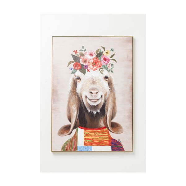 Nástenný obraz Kare Design Flowers Goat, 102 x 72 cm