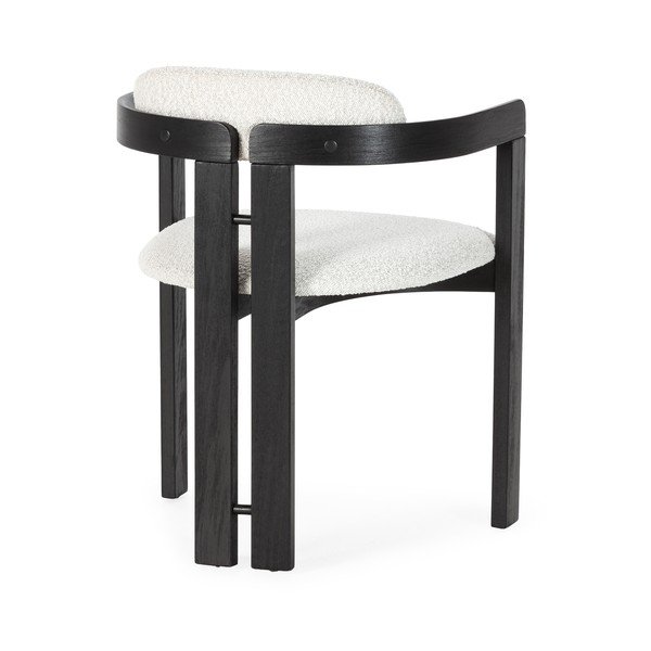 Biele/čierne čalúnené jedálenské kreslá v súprave s podrúčkami 2 ks Eiden – MOME-image-4