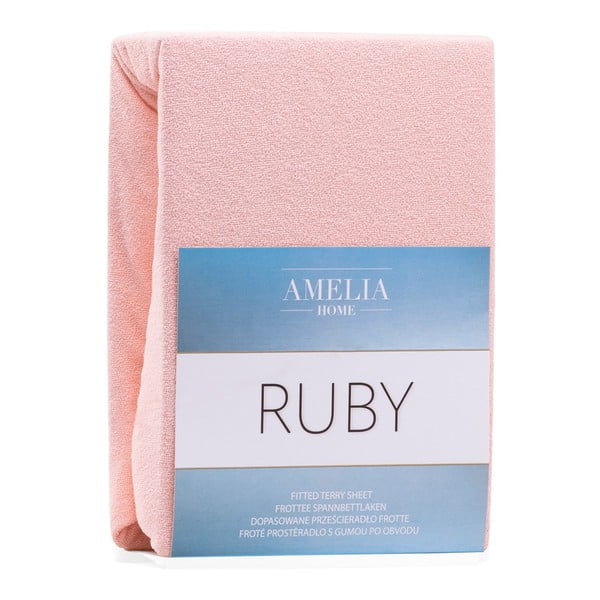 Svetloružová napínacia froté plachta 160x200 cm Ruby – AmeliaHome-image-2