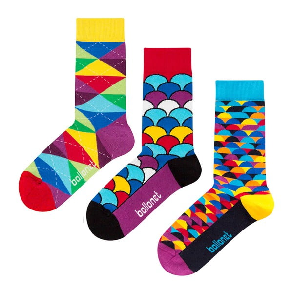 Set 3 párov ponožiek Ballonet Socks Bright Sun v darčekovom balení, veľkosť 41 - 46