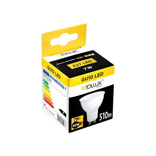 Teplá biela LED žiarovka GU10, 7 W – Sollux-image-1