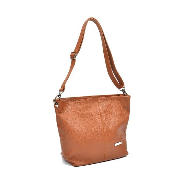 Svetlokoňakovo hnedá kožená kabelka Luisa Vannino Ginat-image-2