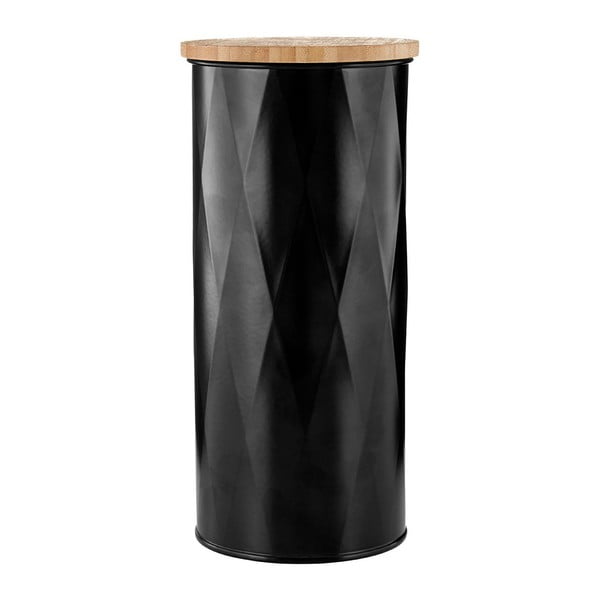 Čierna dóza Premier Housewares Rhombus, výška 26 cm