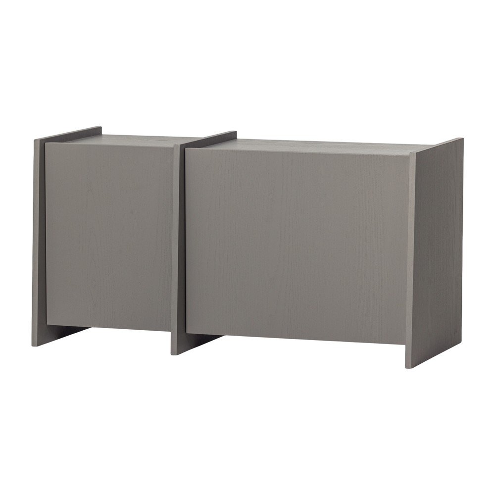 E-shop Sivý TV stolík v dekore jaseňa 102x53x44 cm Brock – WOOOD