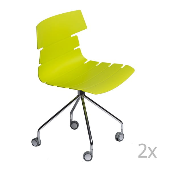 Sada 2 stoličiek D2 Techno Roll, zelené