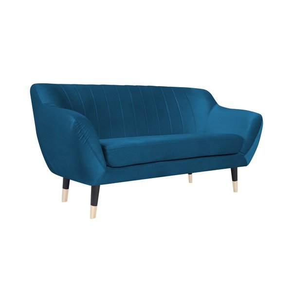 Modrá pohovka s čiernymi nohami Mazzini Sofas Benito, 158 cm-image-2