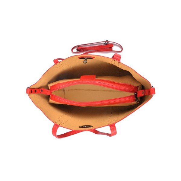 Červená kožená kabelka Carla Ferreri Gala Rosso-image-1