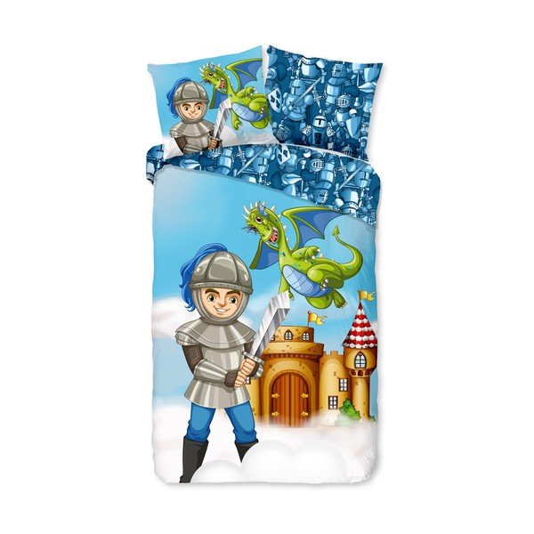 Modré bavlnené detské obliečky na jednolôžko/predĺžené 140x220 cm Knight – Good Morning