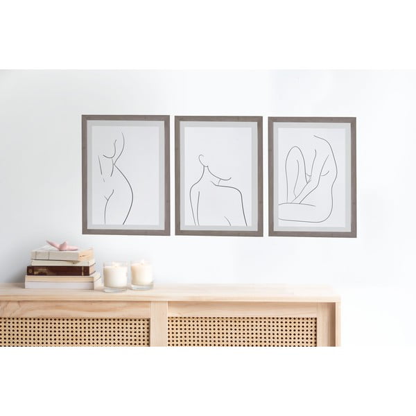 Súprava 3 nástenných obrazov v ráme Surdic Body Studies, 30 x 40 cm-image-1