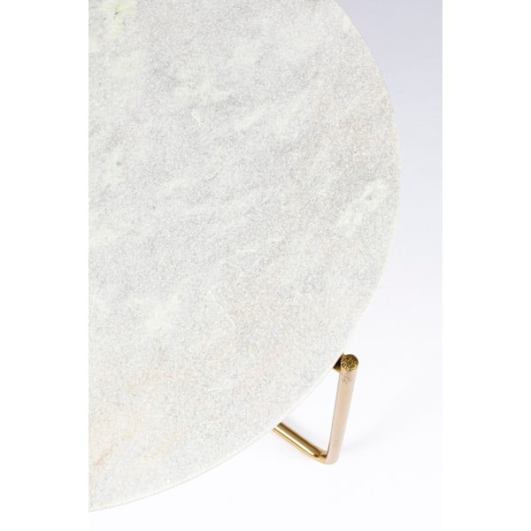 Okrúhly konferenčný stolík s mramorovou doskou v bielo-zlatej farbe ø 70 cm Timpa – White Label-image-2