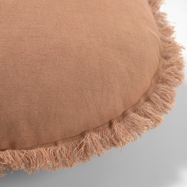 Hnedá obliečka na vankúš Kave Home Clarice, ø 45 cm-image-1