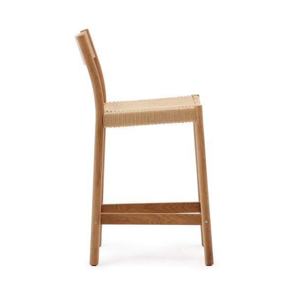 Barová stolička z dubového dreva v prírodnej farbe (výška sedadla 65 cm) Yalia – Kave Home-image-4
