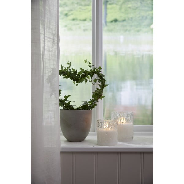 Biela LED vosková sviečka v skle Star Trading Flamme Romb, výška 12,5 cm-image-4