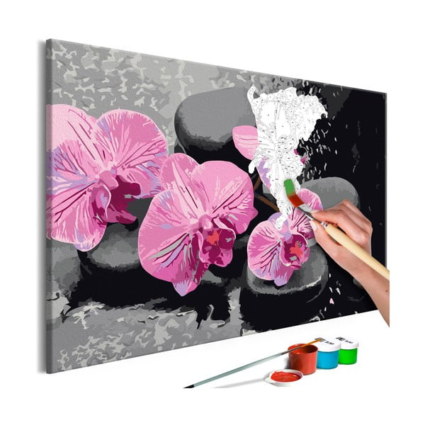 DIY set na tvorbu vlastného obrazu na plátne Artgeist Orchid Zen, 60 × 40 cm