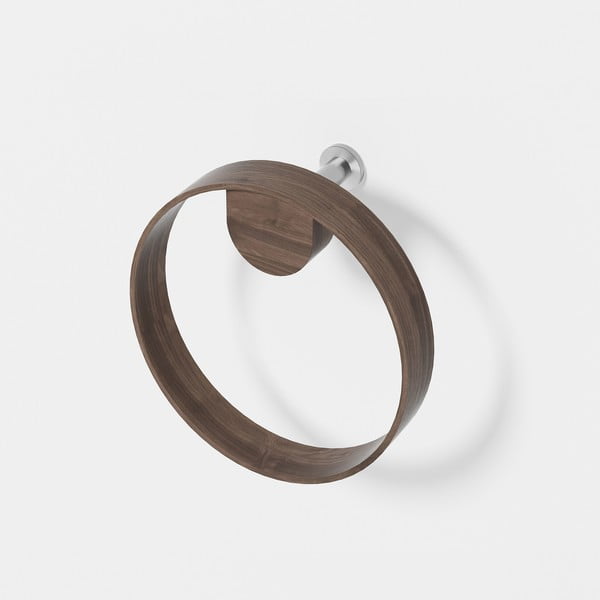 Nástenný držiak na uterák z orechového dreva Wireworks Yoku-image-1