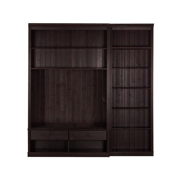 Hnedá TV zostava z borovicového dreva 214x223 cm Anita – Støraa