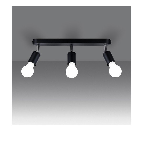 Čierne kovové stropné svietidlo ø 6 cm Brando – Sollux-image-1