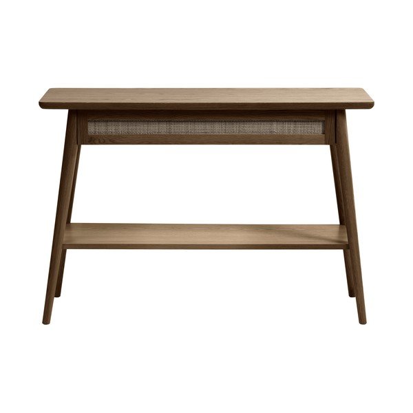 Hnedý konzolový stolík s doskou v dubovom dekore 40x110 cm Barrali – Unique Furniture