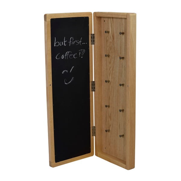 Prírodná dubová zrkadlová skrinka na kľúče Rowico Metro-image-3