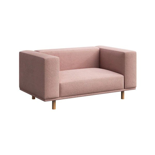 Ružové relaxačné kreslo z textílie bouclé Kukumo – Ame Yens