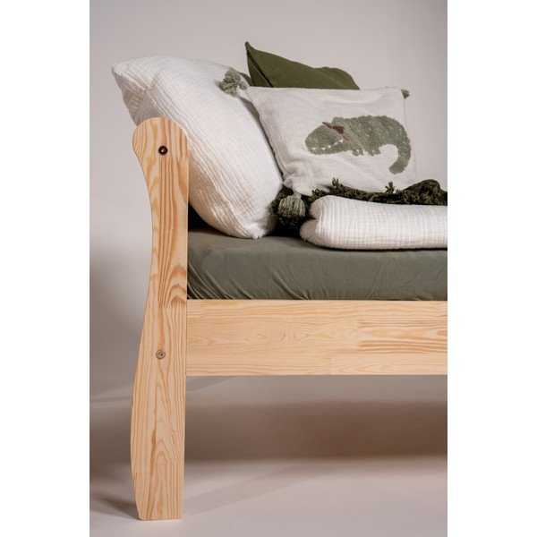 Detská posteľ z borovicového dreva s roštom 90x200 cm v prírodnej farbe Roma – Adeko-image-4