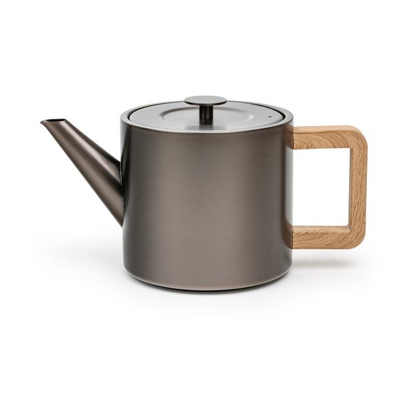 Sivá kanvica na čaj z nehrdzavejúcej ocele so sitkom 1,1 l Duet Narvik – Bredemeijer