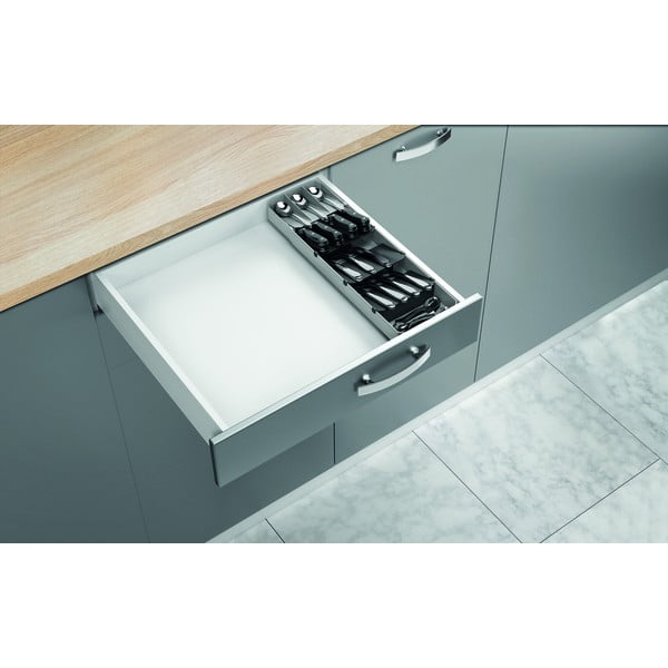 Sivý plastový príborník do zásuvky 15 x 49 cm – Metaltex-image-3