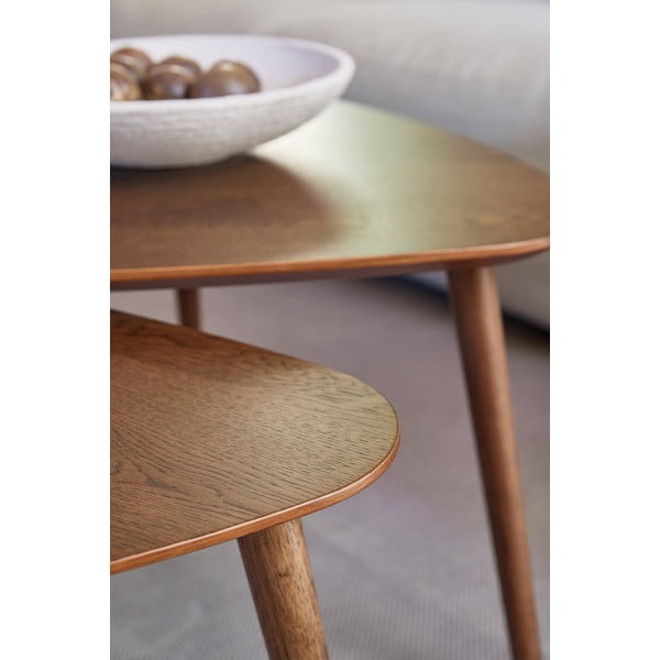 Hnedé konferenčné stolíky v súprave 2 ks v dekore duba 70x100 cm Adda – Unique Furniture-image-2