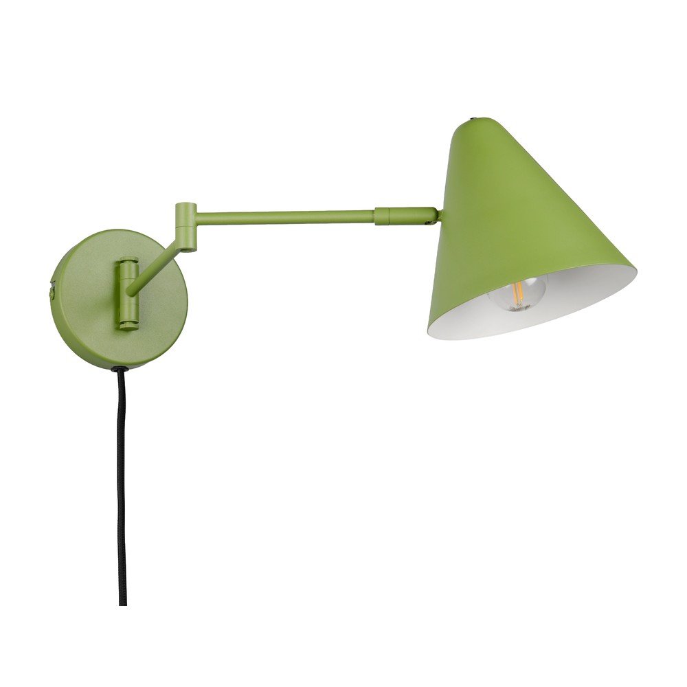 E-shop Zelené nástenné svietidlo s ohýbateľnou konštrukciou do zásuvky ø 15 cm Cosima – Trio