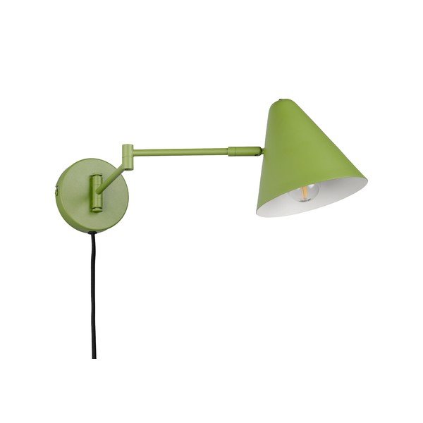 Zelené nástenné svietidlo s ohýbateľnou konštrukciou do zásuvky ø 15 cm Cosima – Trio
