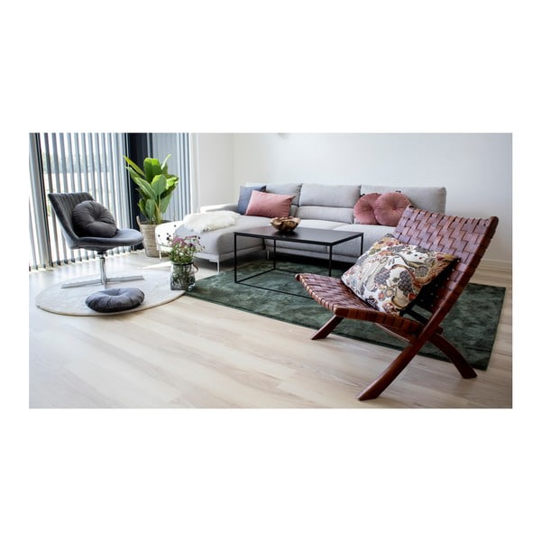 Skladacia stolička z teakového dreva a kože House Nordic Montana-image-1