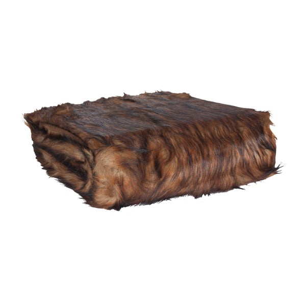 Tmavohnedá prikrývka Clayre & Eef Fur, 130 x 180 cm