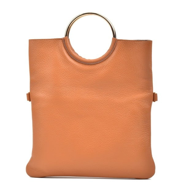 Koňakovohnedá kožená kabelka Luisa Vannini Pergon Cross-image-3