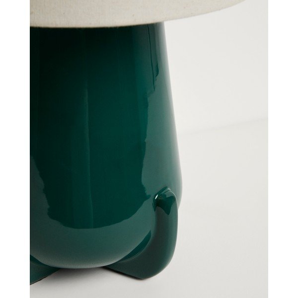 Zelená/slonovinová keramická stolová lampa (výška  45,5 cm) Odra – Kave Home-image-4