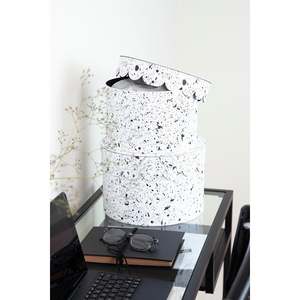 Súprava 2 čierno-bielych škatúľ Bigso Box of Sweden Splash-image-1