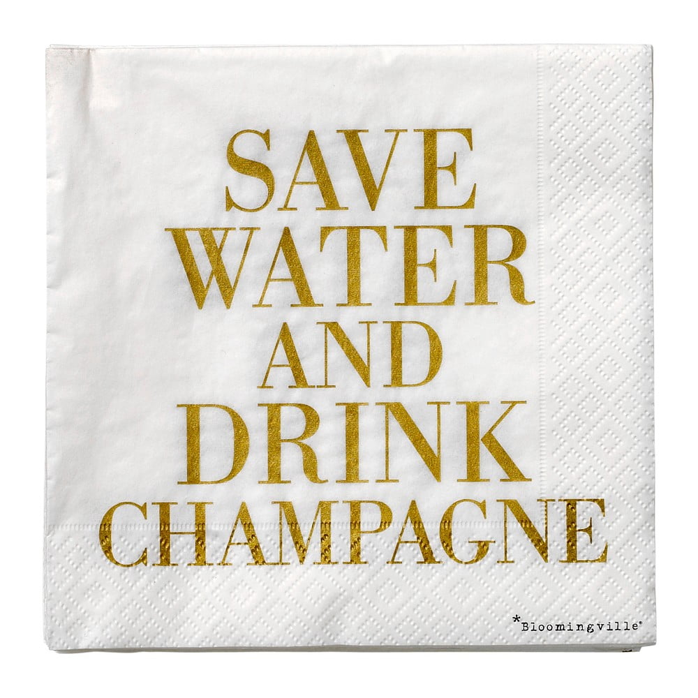 Sada 20 papierových obrúskov Bloomingville Champagne, 33 × 33 cm