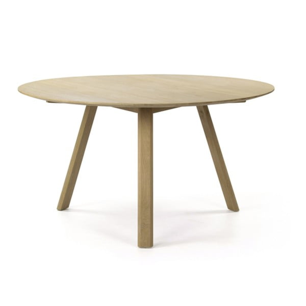 Jedálenský stôl z dubového dreva PLM Barcelona, ⌀ 140 cm