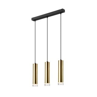 Závesné stropné svietidlo pre 3 žiarovky v čierno-zlatej farbe LAMKUR Diego