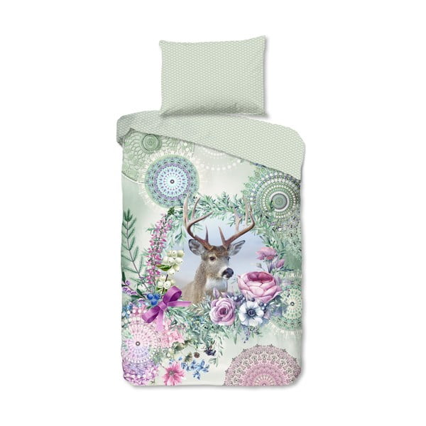 Zelené flanelové obliečky na jednolôžko 140x200 cm Romini – HIP