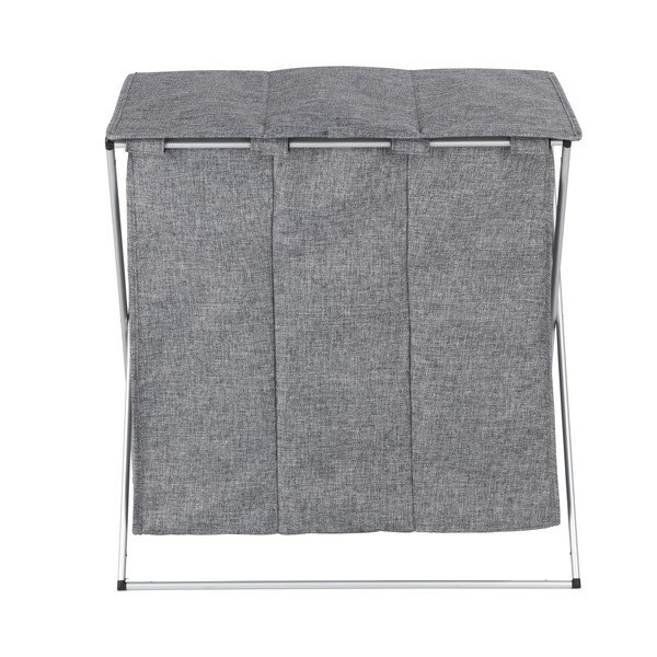 Sivý kôš na bielizeň sa 3 oddiely Wenko Trio, objem 118 l-image-3