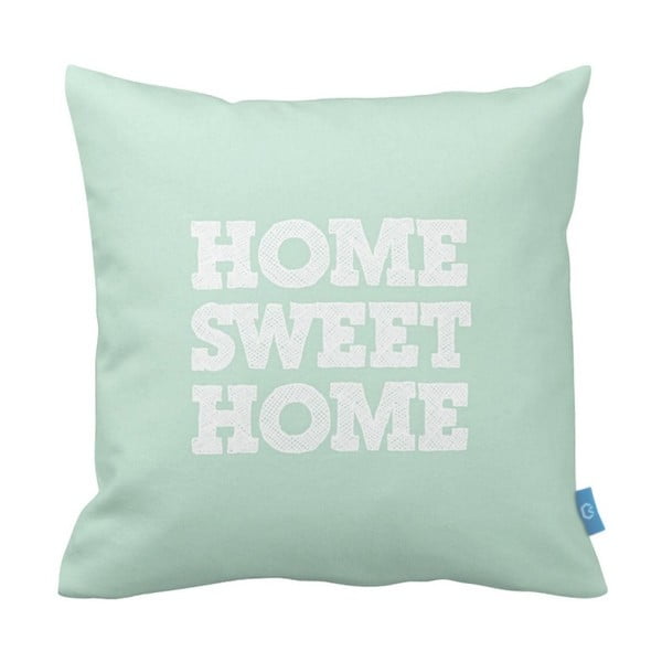 Zelená obliečka na vankúš Home Sweet Home, 40 × 40 cm
