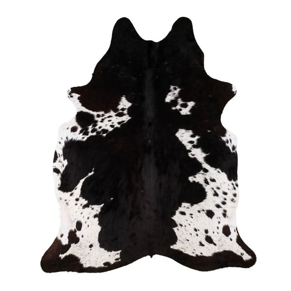 Čierno-biela pravá hovädzia koža Arctic Fur Nero Creamy, 193 × 170 cm